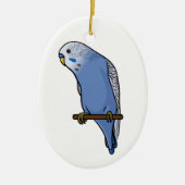 Blue Budgie Keramisch Ornament (Voorkant)