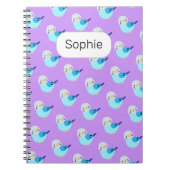 Blue Budgie Leuke Parkiet Liefhebber cadeau Aangep Notitieboek (Voorkant)