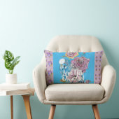 Blue Budgie lila bloemen Decor Cushion Kussen (Stoel)