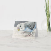Blue Budgie Parakeet Art Note Kaart (Voorkant)