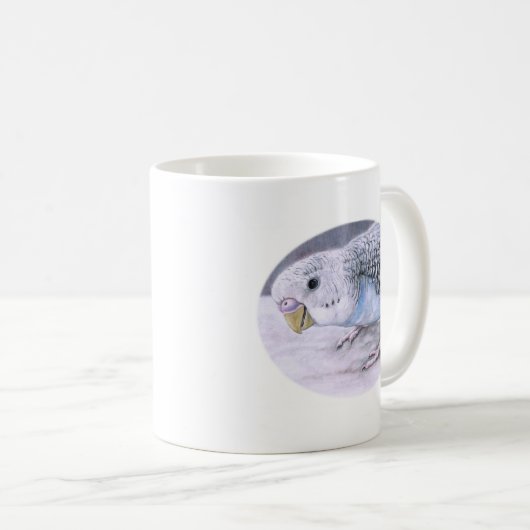 Blue Budgie Paraket Bird Art Mok (Voorkant rechts)