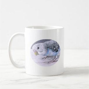 Blue Budgie Paraket Bird Art Mok