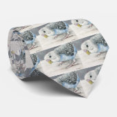 Blue Budgie Paraket Bird Art Stropdas (Opgerold)