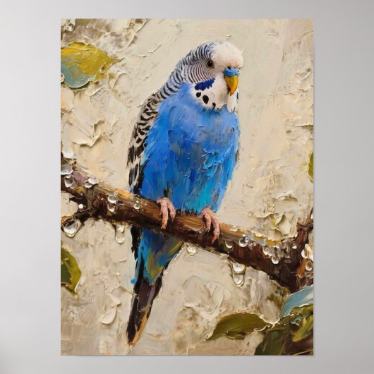 Blue Budgie Poster (Voorkant)