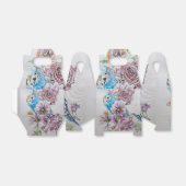 Blue Budgie & Roos Floral Party Cake Favor Box Bedankdoosjes (Uitgevouwen)
