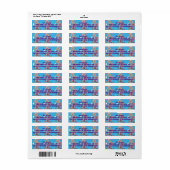 Blue Budgie Roos flower Return Address Labels (Full Sheet)