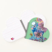 Blue Budgie Roos Waterverf Green Heart Notitieboek (Binnen)
