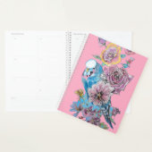 Blue Budgie Roos Waterverf Pink Bird Planner (Display)