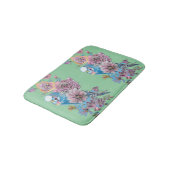 Blue Budgie & Rozen Kunstbloemen groen Badmat (Gekanteld)