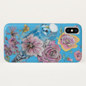 Blue Budgie Waterverf bloemenGalaxy Phone Case S5 (Achterkant (horizontaal))
