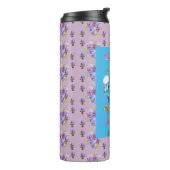 Blue Budgie Waterverf floral Dames Thermosbeker (Gedraaid links)