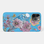 Blue Budgie Waterverf floral iPhone Case-Mate iPhone Case (Achterkant (horizontaal))