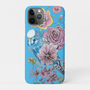 Blue Budgie Waterverf floral iPhone Case-Mate iPhone Case