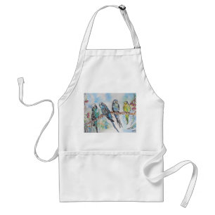 Blue Budgies Waterverf Kitchen Apron Standaard Schort