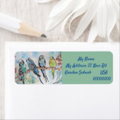 Blue Budgies Waterverf Return Address Labels (Insitu)