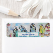 Blue Budgies Waterverf Return Address Labels (Insitu)