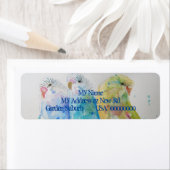 Blue Budgies Waterverf Return Address Labels (Insitu)