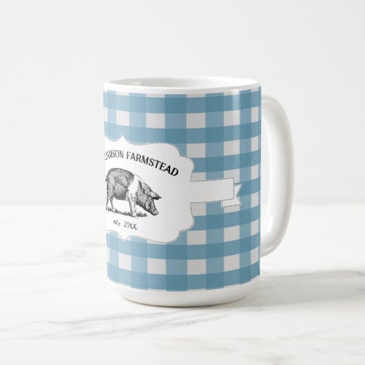 Blue Buffalo Boerderij Pig Coffee Mok (Voorkant rechts)