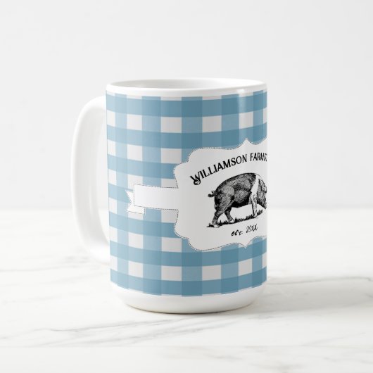 Blue Buffalo Boerderij Pig Coffee Mok (Voorkant links)