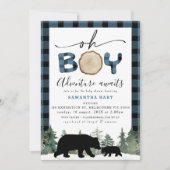 Blue Buffalo Check Lumberjack Baby shower Kaart (Voorkant)