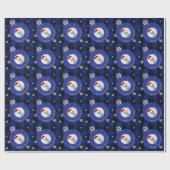 Blue Buffalo Check Merry-kerstfoto Cadeaupapier (Vlak)