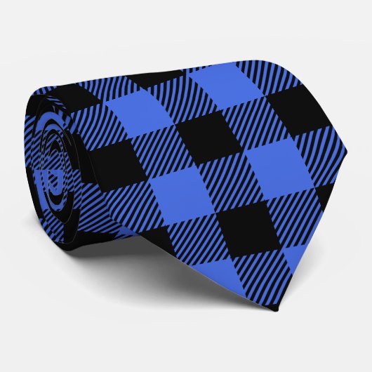 Blue Buffalo Check Mode Lumberjack Plaid Decor Stropdas (Opgerold)