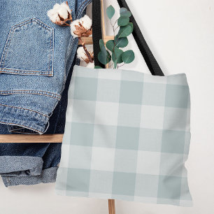 Blue Buffalo Check Moderne bosbouw Tote Bag