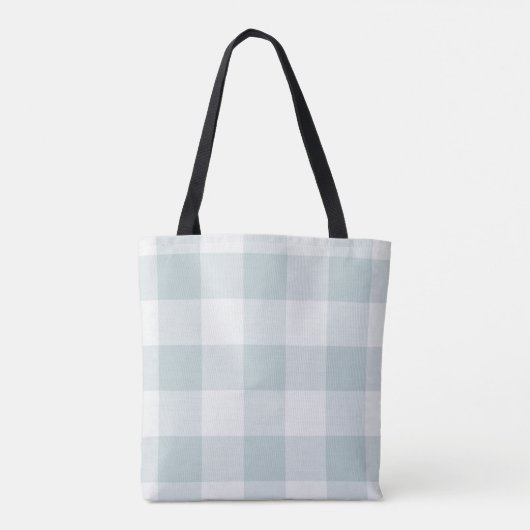 Blue Buffalo Check Monogram | Moderne bosbouw Tote Bag (Achterkant)