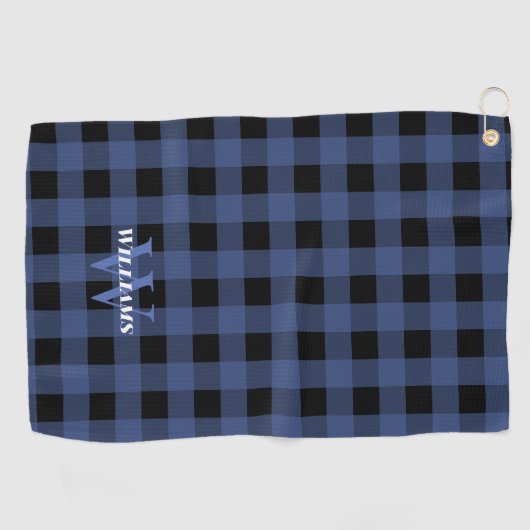 Blue Buffalo Check Name & Initiaal Golfhanddoek (Horizontaal)