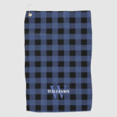 Blue Buffalo Check Name & Initiaal Golfhanddoek (Voorkant)