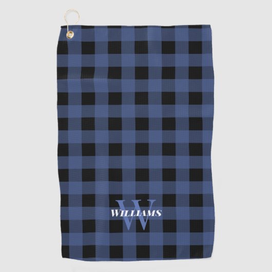 Blue Buffalo Check Name & Initiaal Golfhanddoek (Voorkant)