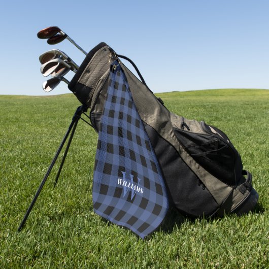 Blue Buffalo Check Name & Initiaal Golfhanddoek (Groen)