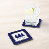 Blue Buffalo Check Pine Trees Bier Onderzetter (Rechterzijde)