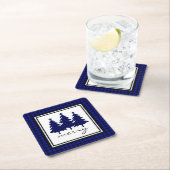 Blue Buffalo Check Pine Trees Kartonnen Onderzetters (Insitu)