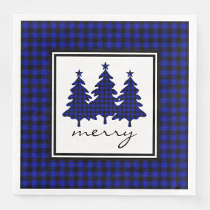 Blue Buffalo Check Pine Trees Servet