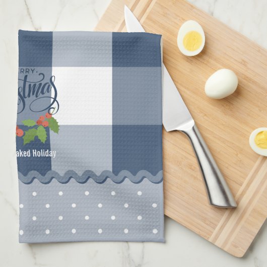 Blue Buffalo Controleert Holly Leaves en Berries C Theedoek (Quarter Fold)