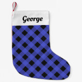 Blue Buffalo geruite gepersonaliseerde Kleine Kerstsok (Voorkant)