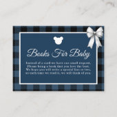 Blue Buffalo Plaid Bear Books for Baby Card Informatiekaartje (Voorkant)