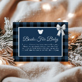 Blue Buffalo Plaid Bear Books for Baby Card Informatiekaartje
