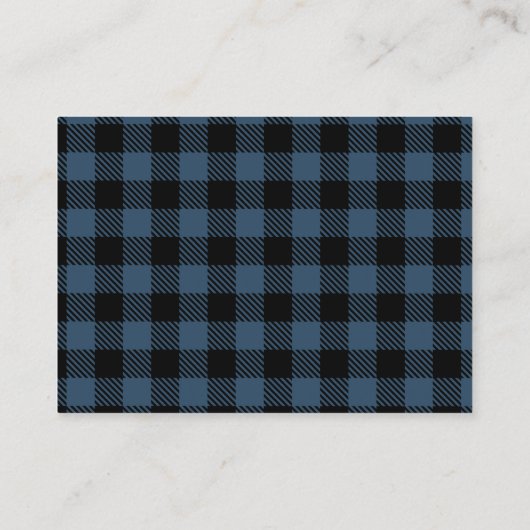 Blue Buffalo Plaid Bear Diaper Raffle Informatiekaartje (Achterkant)