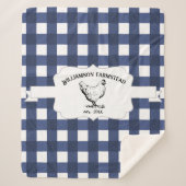 Blue Buffalo Plaid Boerderij Chicken Sherpa Deken (Voorkant)