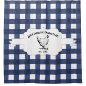Blue Buffalo Plaid Boerderij Kip Douchegordijn (Voorkant)