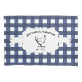 Blue Buffalo Plaid Boerderij Kip Kussen Hoesje Kussensloop (Voorkant)