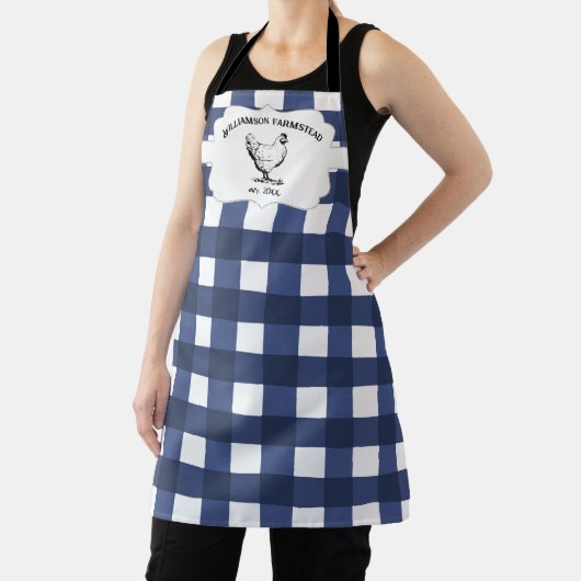 Blue Buffalo Plaid Boerderij Kip Schort (Insitu)