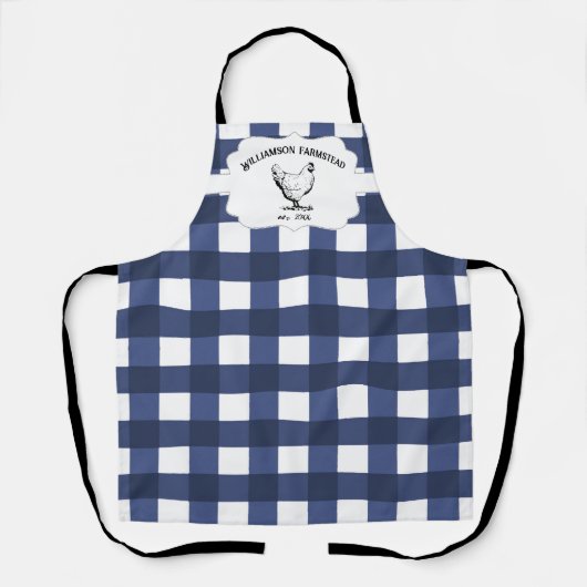 Blue Buffalo Plaid Boerderij Kip Schort (Voorkant)