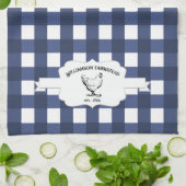 Blue Buffalo Plaid Boerderij Kippenkeukenhanddoek Theedoek (Gevouwen)