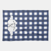 Blue Buffalo Plaid Boerderij Kippenkeukenhanddoek Theedoek (Horizontaal)