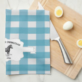Blue Buffalo Plaid Boerderij Paard Keukenhanddoek (Quarter Fold)