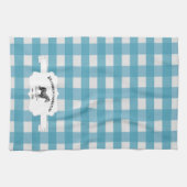 Blue Buffalo Plaid Boerderij Paard Keukenhanddoek (Horizontaal)