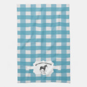 Blue Buffalo Plaid Boerderij Paard Keukenhanddoek (Verticaal)